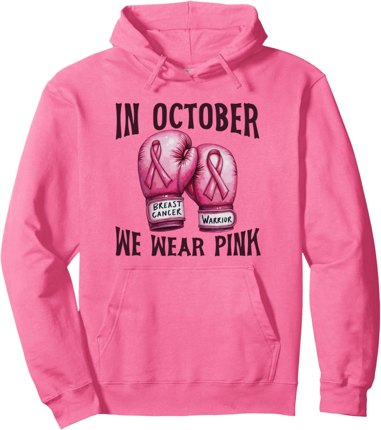 Halloween In October We Wear Pink Breast Cancer Awareness Pullover Hoodie