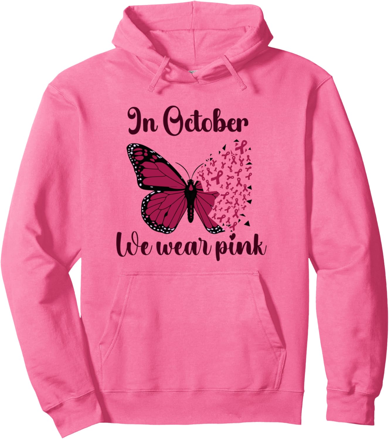 Halloween In October We Wear Pink Breast Cancer Awareness Pullover Hoodie
