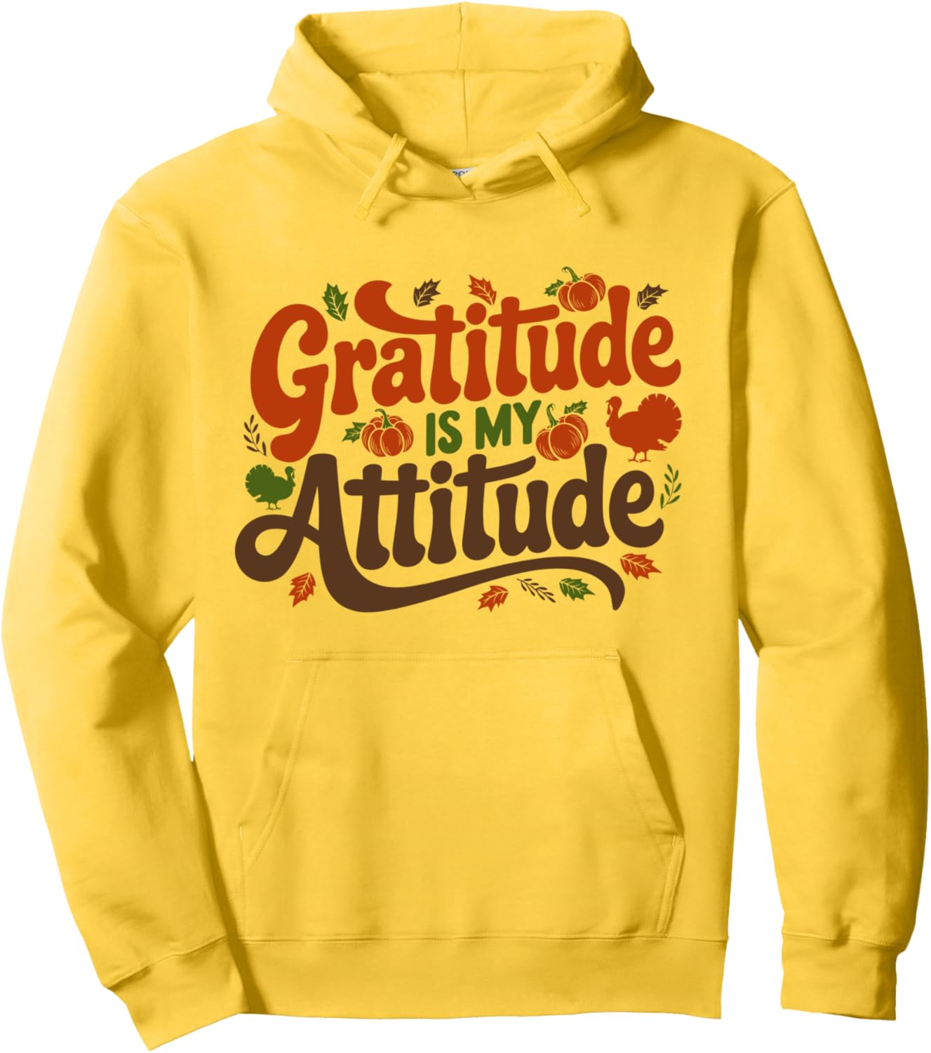 Gratitude Is My Attitude, Grateful Blessed Thanksgiving Pullover Hoodie