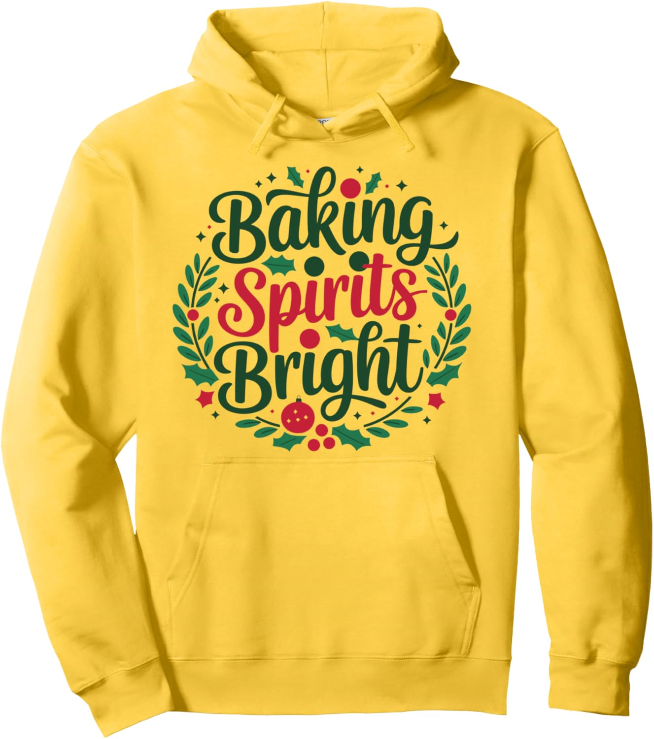 Baking Spirits Bright, Santa Claus, Funny Xmas, Holidays Pullover Hoodie