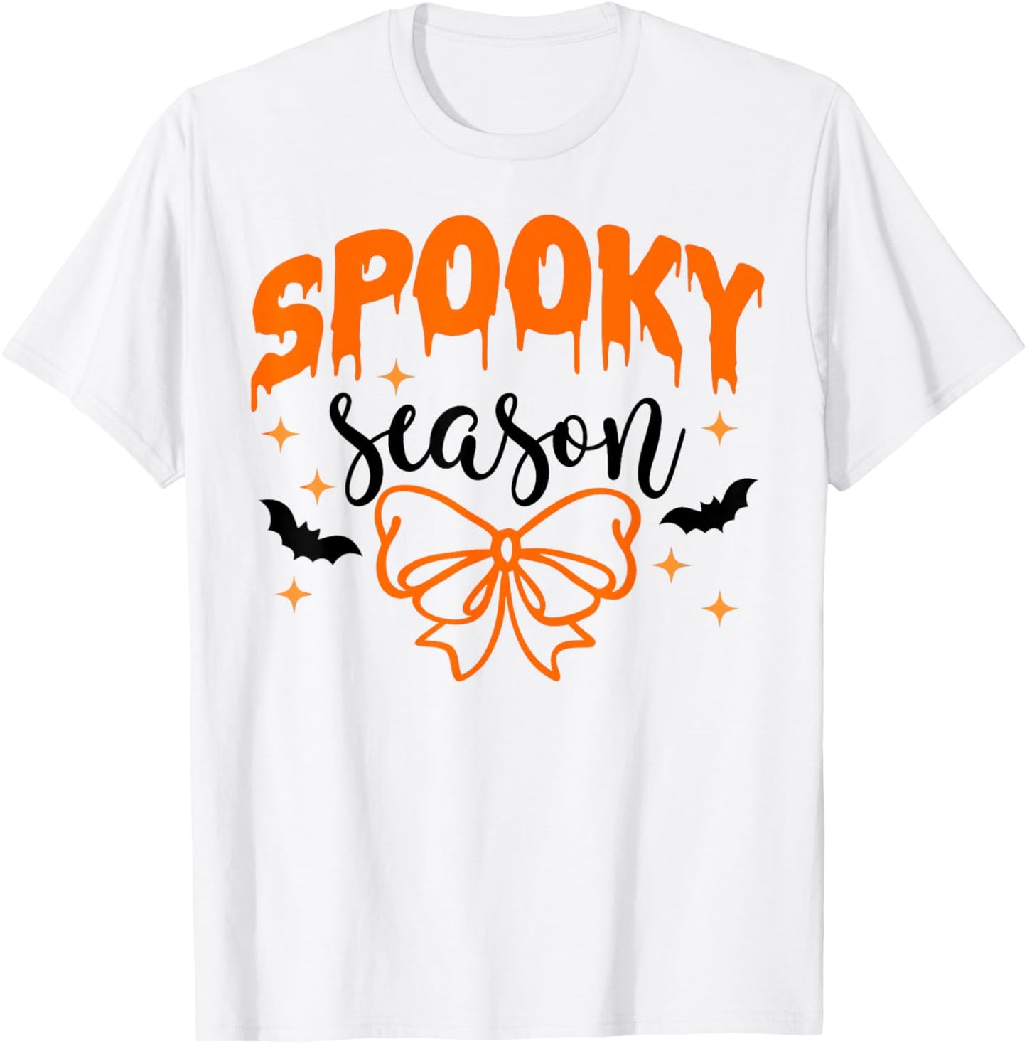 Groovy Spooky Season Retro Coquette Bow Pumpkin Halloween T-Shirt