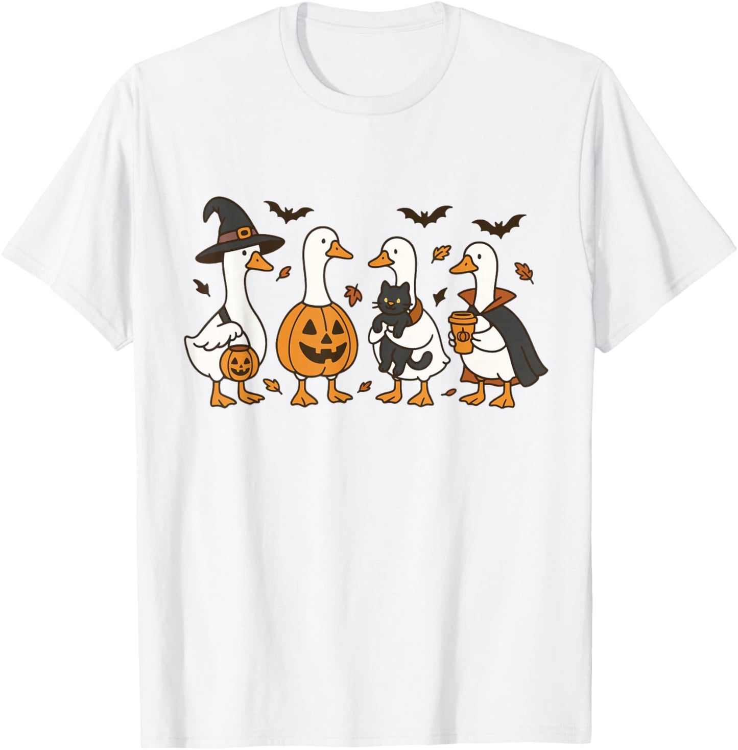 Halloween Goose Ghost Witch Pumpkin Costume Spooky Fall T-Shirt