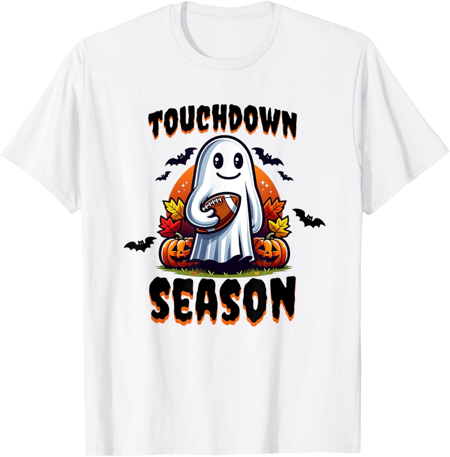 Halloween Football Sports Ghost Spooky Touchdown Season T-Shirt