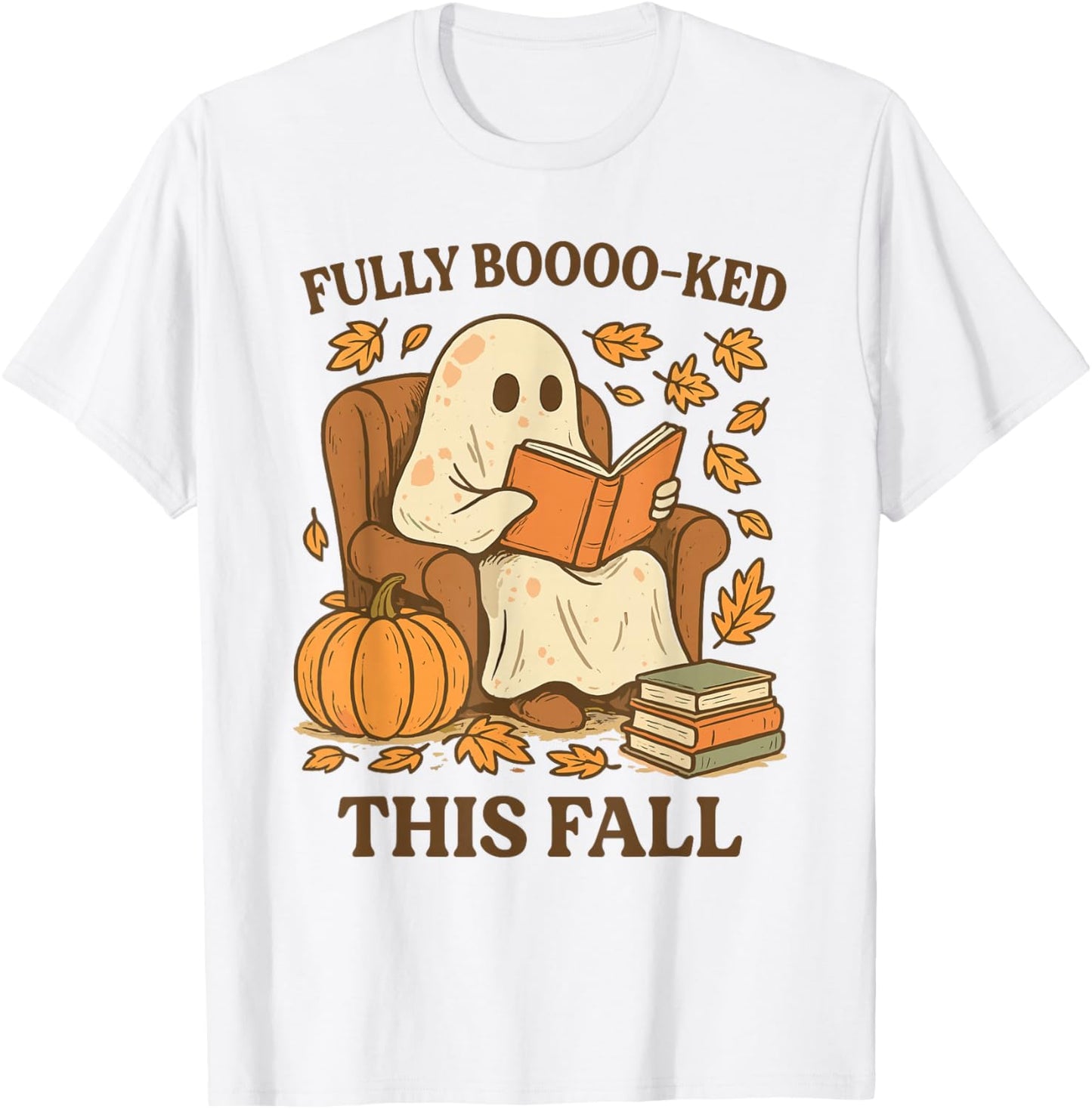 Halloween Fully Booked This Fall Ghost Reading Spooky Season T-Shirt