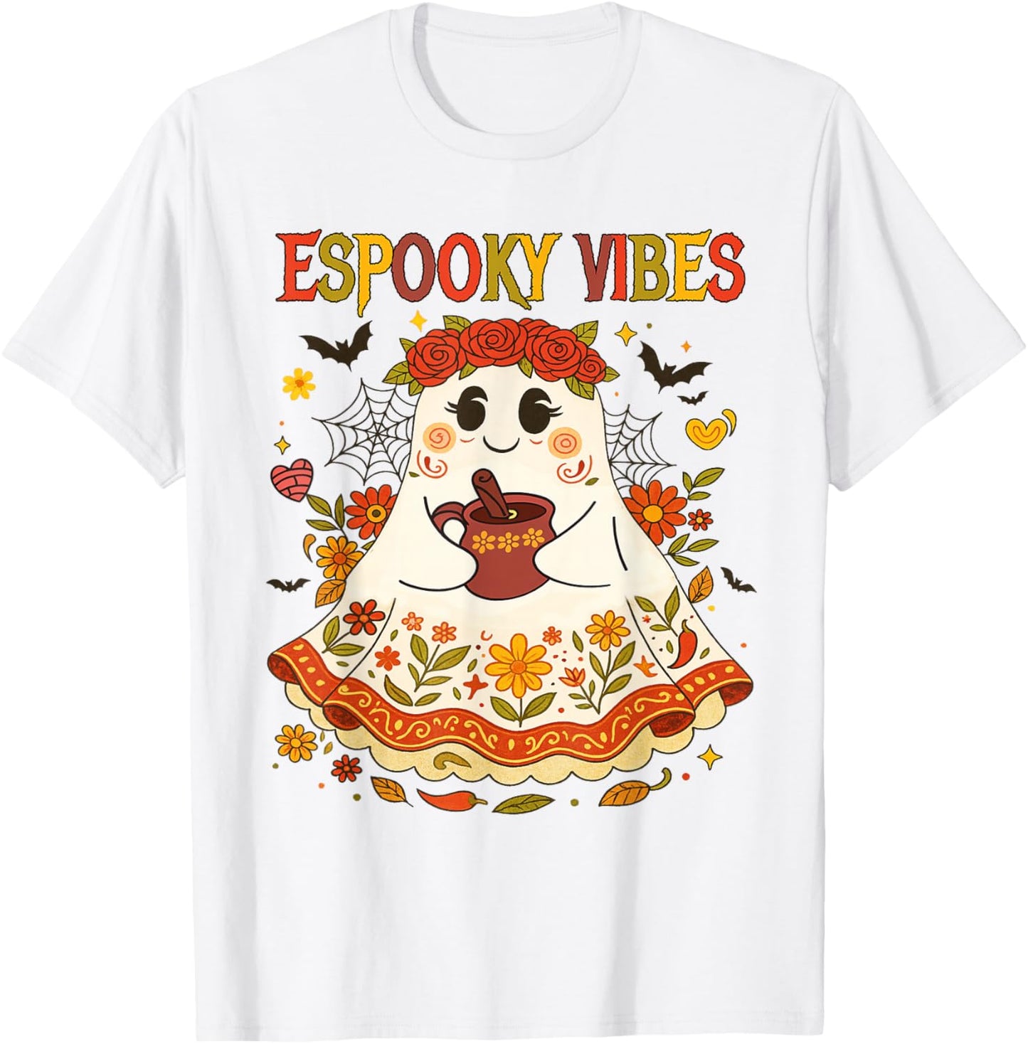Halloween Spooky Season Spanish Latina Boo Espooky Vibes T-Shirt