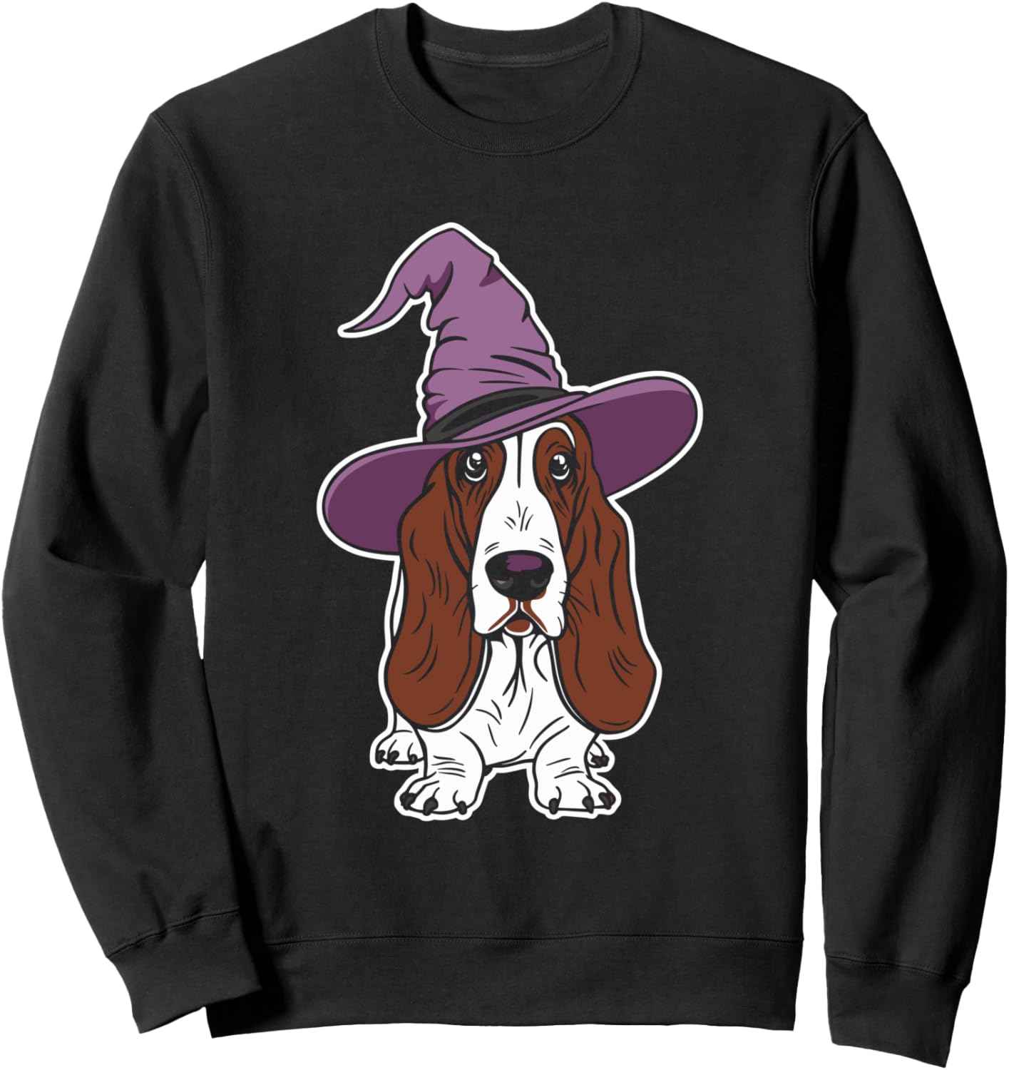 Basset Hound Witch Dog Halloween Sweatshirt