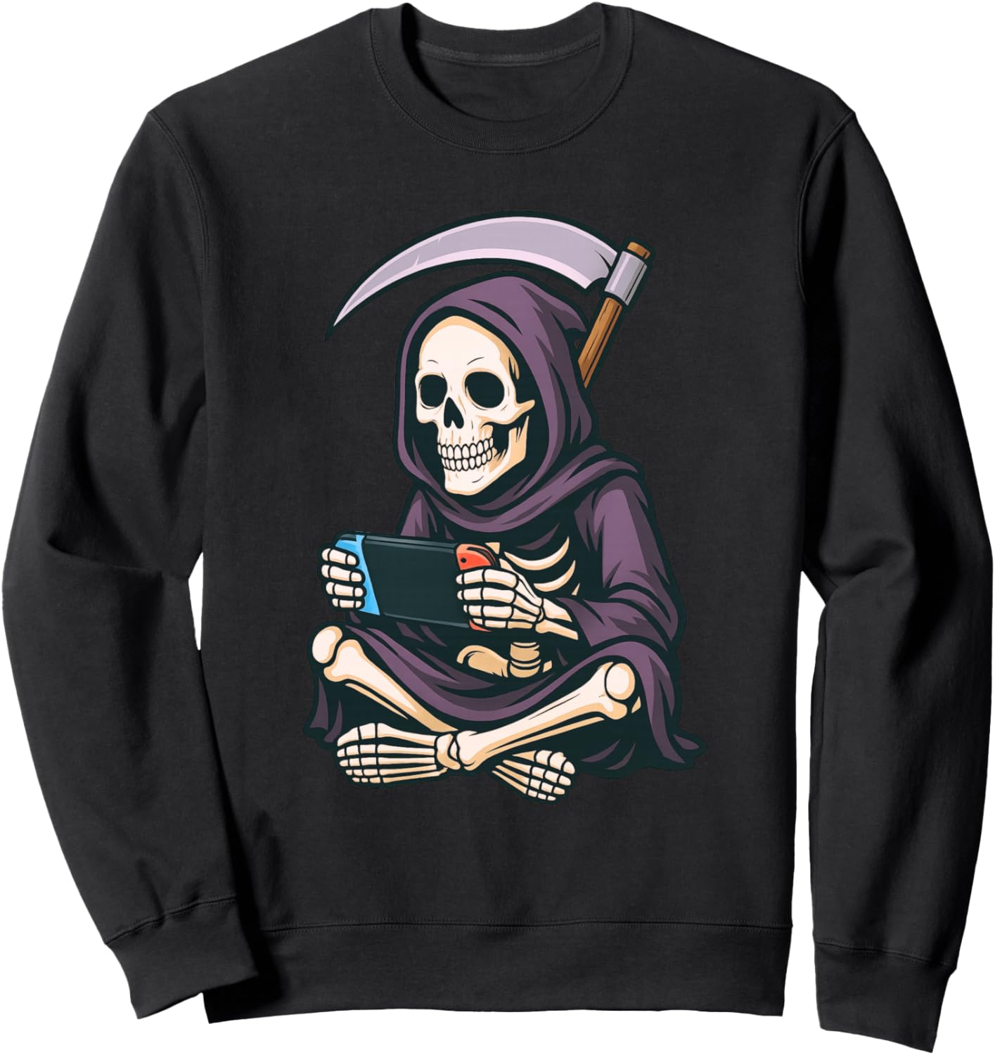 Grim Reaper Gamer Funny Skeleton Halloween Gaming Kids Sweatshirt