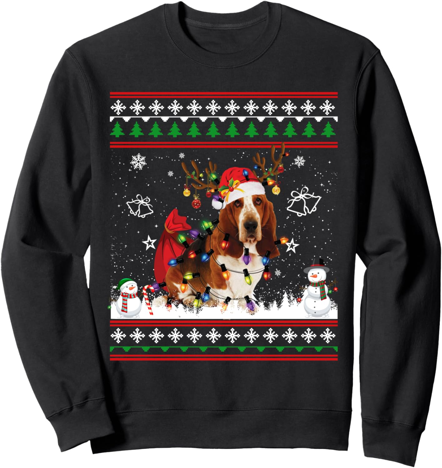 Basset Hound Christmas Ugly Sweater Funny Dog Lover Xmas Sweatshirt