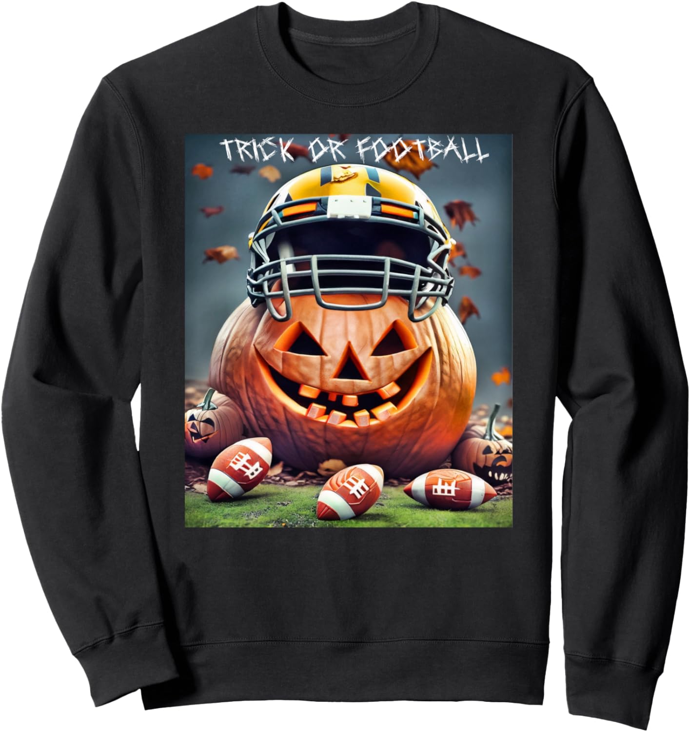 Halloween Football Playoff Season Pumpkin Player Sweatshirt