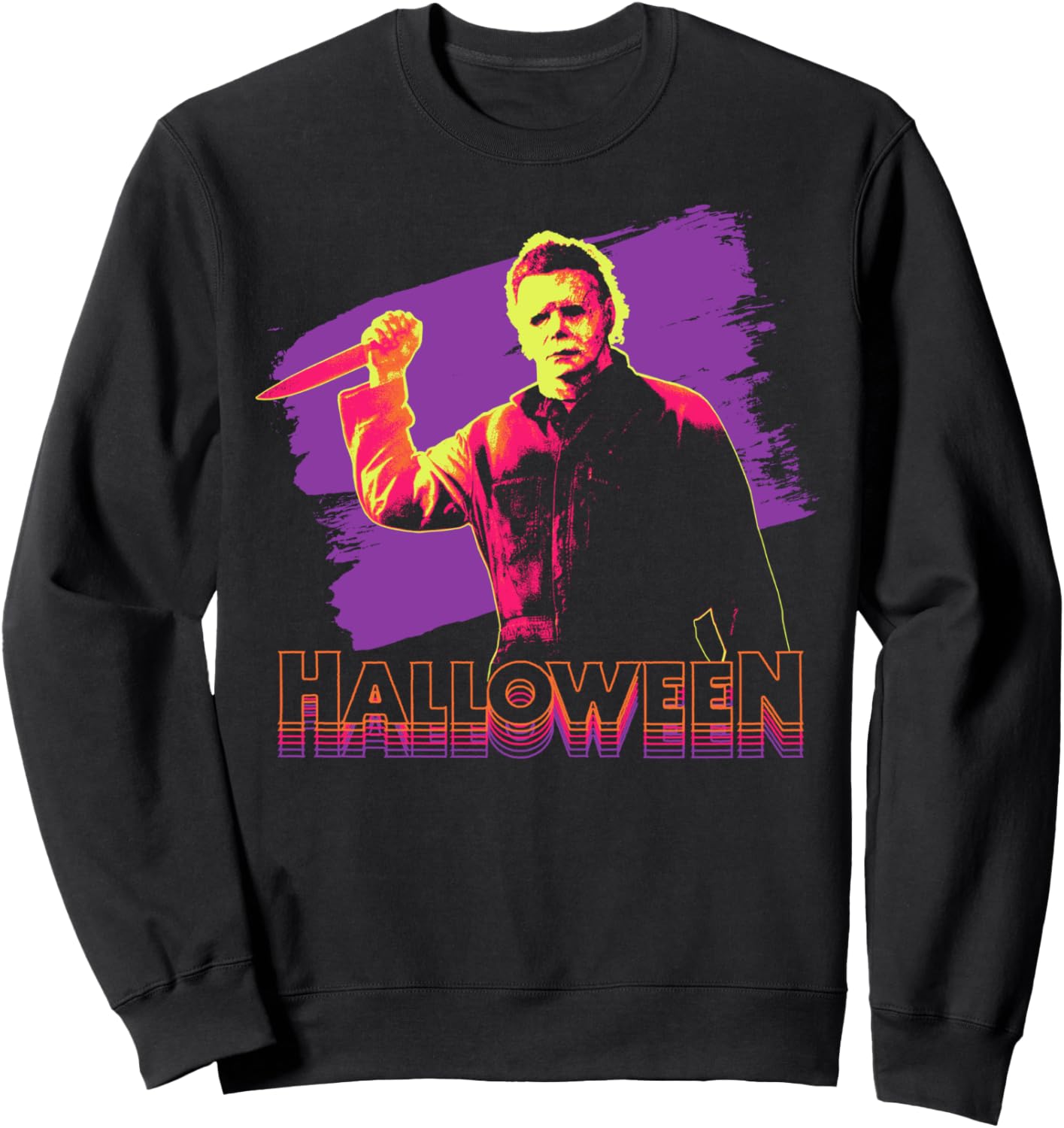 Halloween Michael Myers Neon Portrait Sweatshirt