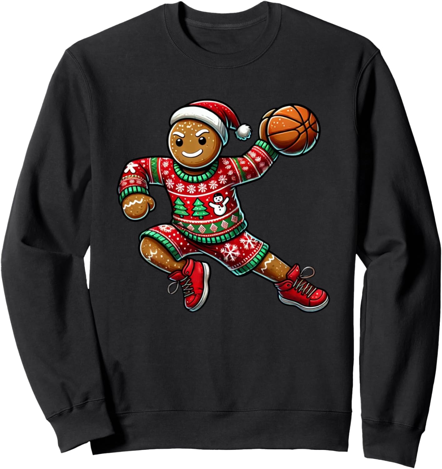 Basketball Christmas Basketball Ugly Christmas Sweatshirt