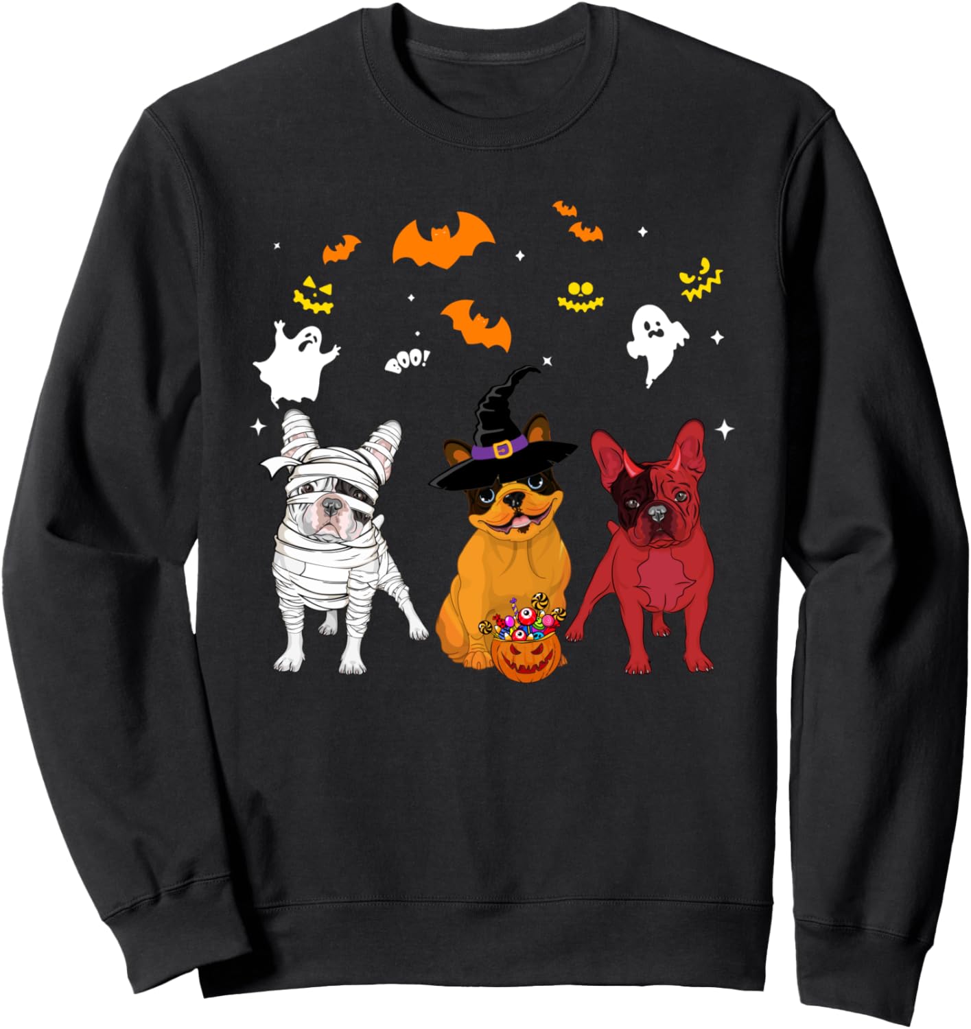 Halloween French Bulldog Dogs Lovers Mummy Witch Demon Sweatshirt