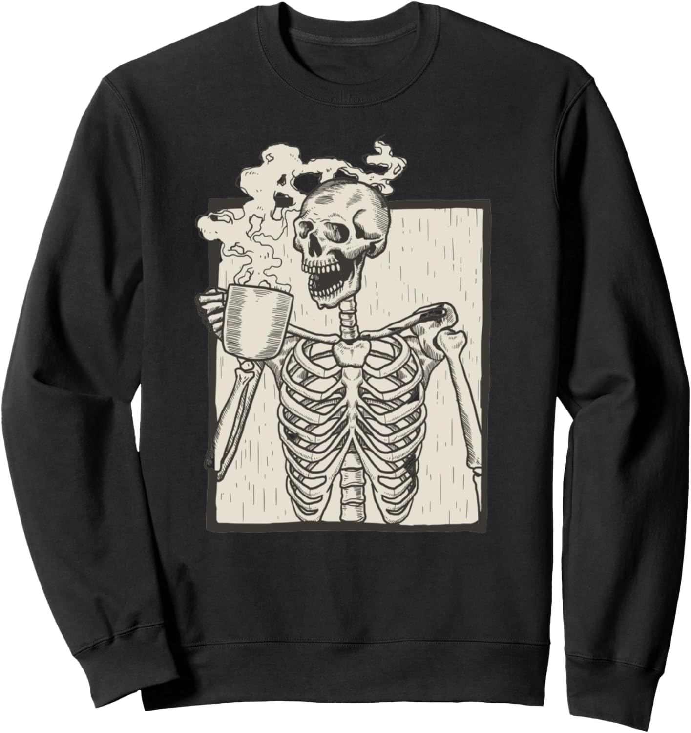 HALLOWEEN SKULL GRAPHIC PRINT FLEECE OVERSIZED Sweatshirt