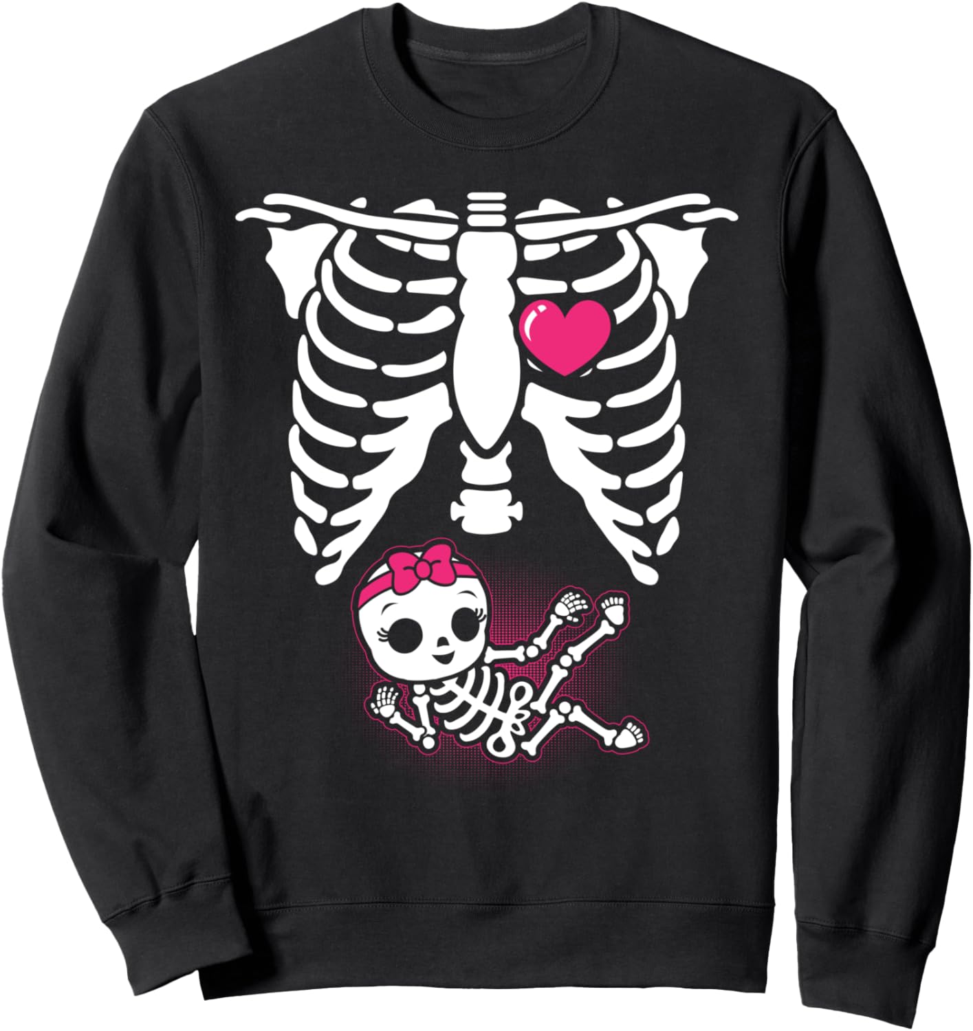 Halloween Skeleton Pregnancy Baby Girl X-Ray Funny Pregnant Sweatshirt