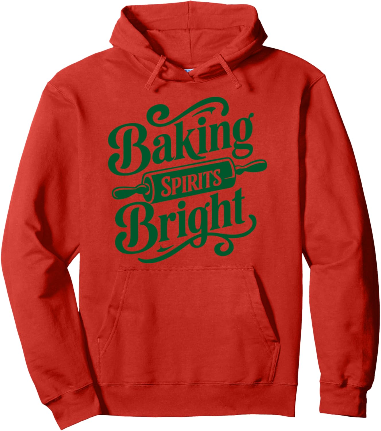 Baking Spirits Bright, Santa Claus, Funny Xmas, Holidays Pullover Hoodie