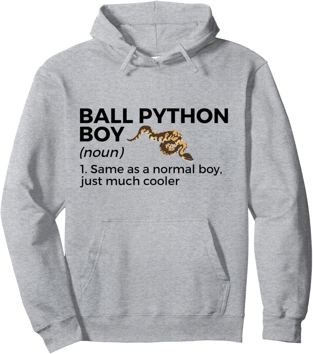 Ball Python Boy Definition Funny Pet Reptile Snake Lovers Pullover Hoodie