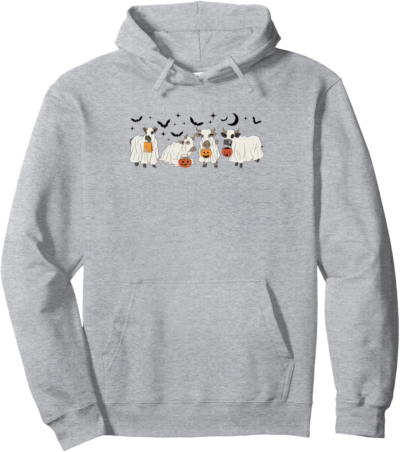 Halloween Ghost Cows Costume Trick Or Treat Spooky Season Pullover Hoodie