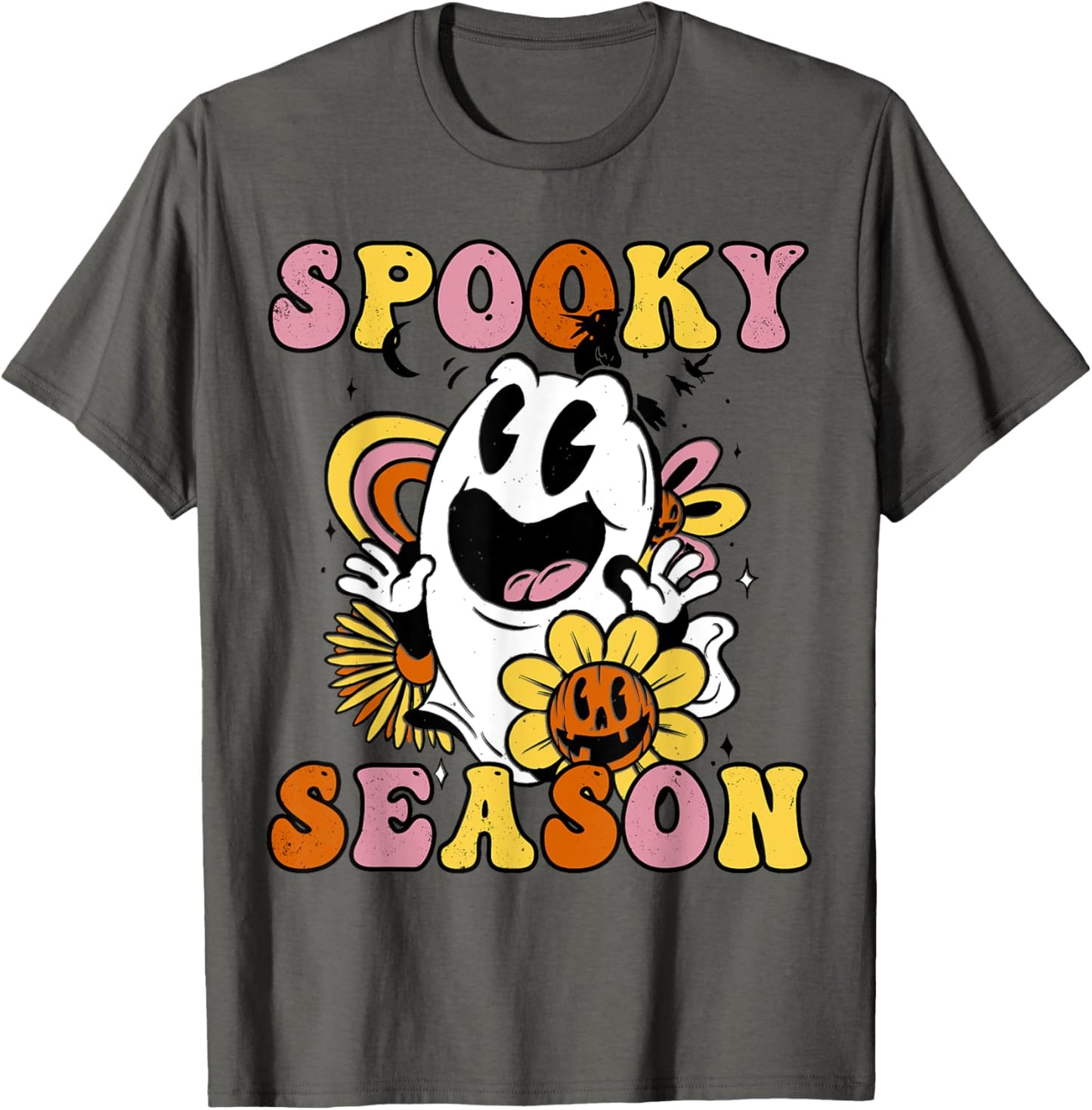 Halloween Hippie Groovy Ghost Spooky Season T-Shirt
