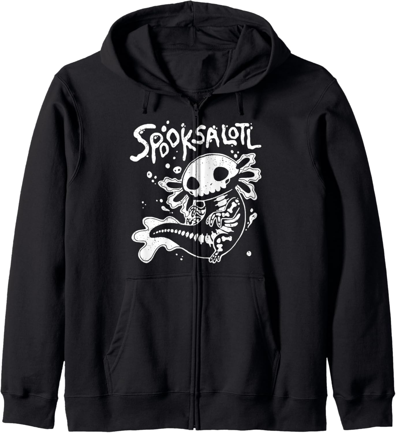 Halloween Cute Skeleton Spooksalotl Halloween Axolotl Zip Hoodie