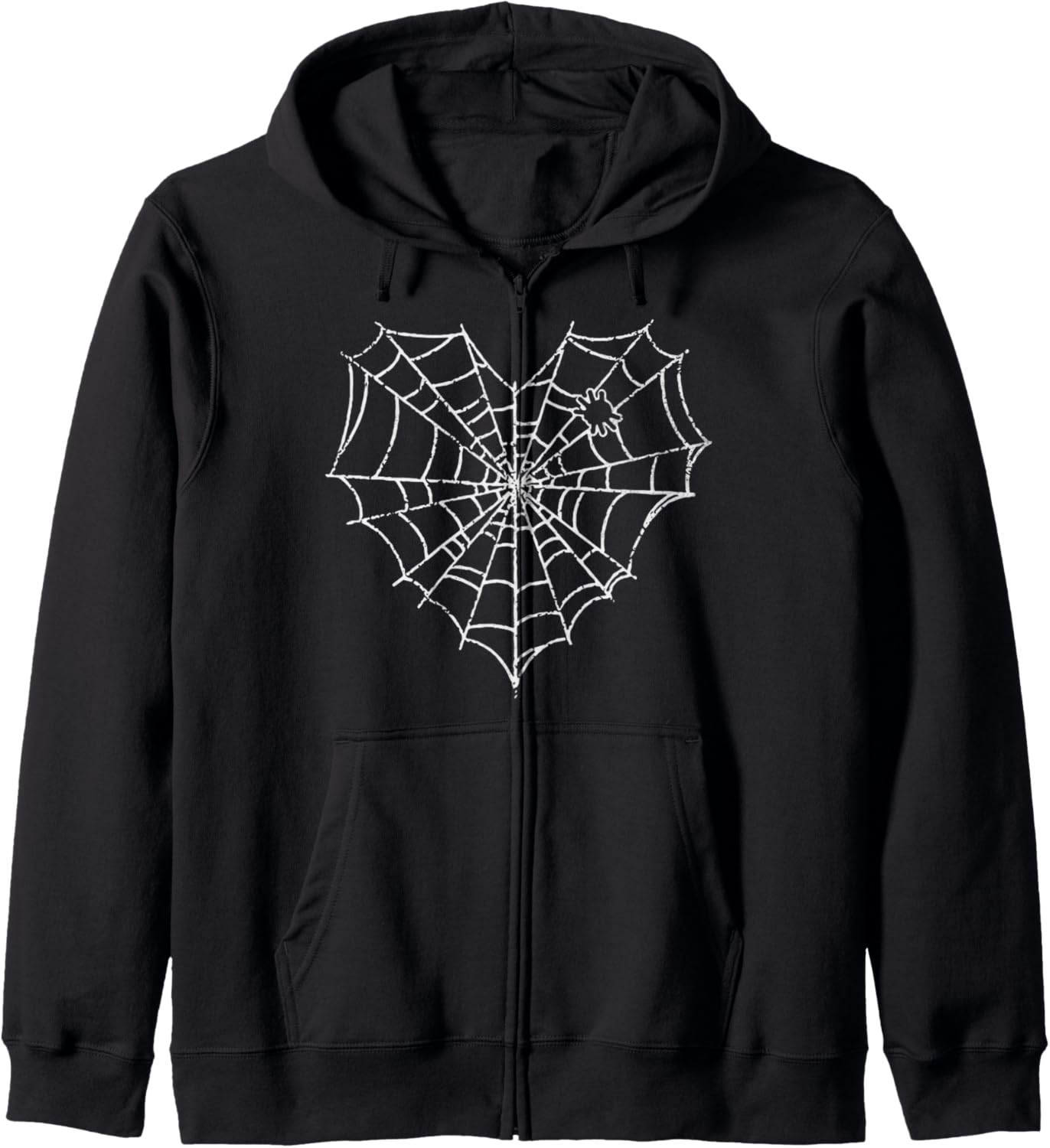 Halloween Spider Web Costume Cute Heart Spider Web Zip Hoodie