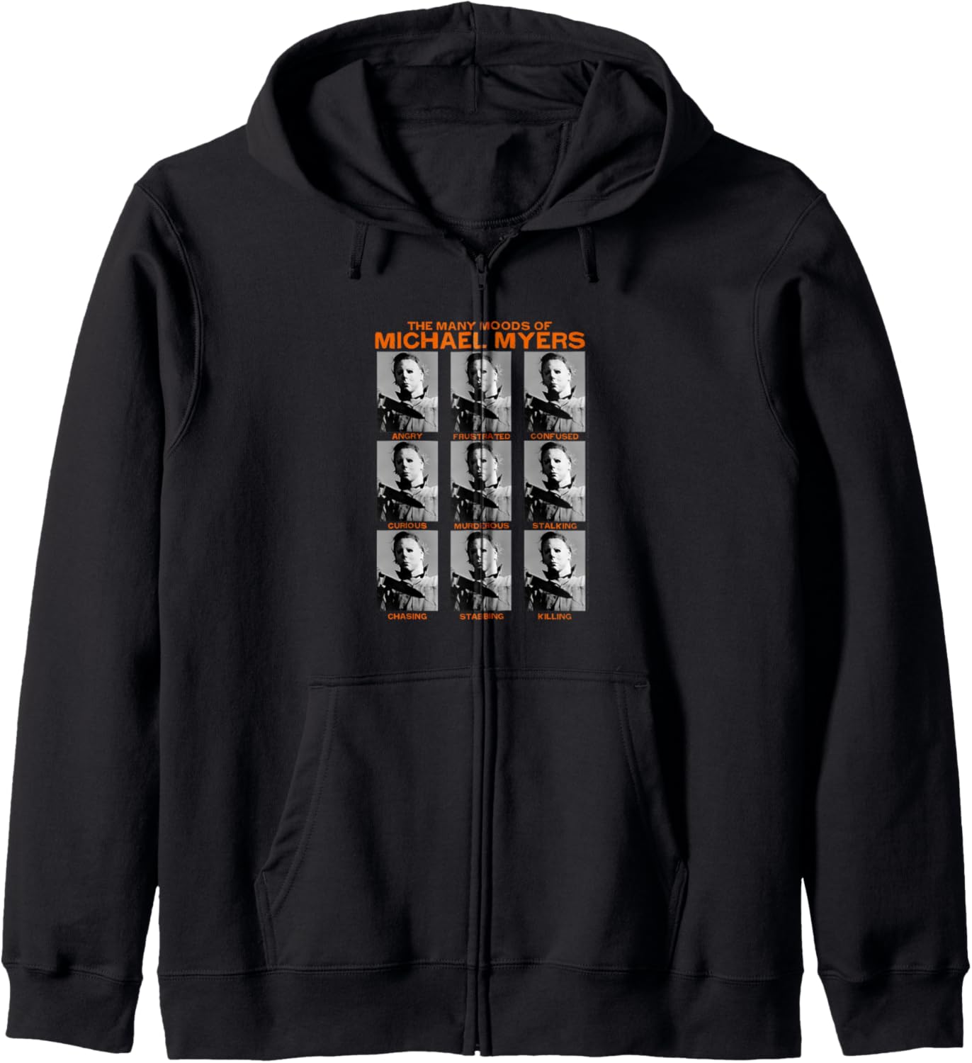 Halloween Many Moods of Michael Myers Zip Hoodie