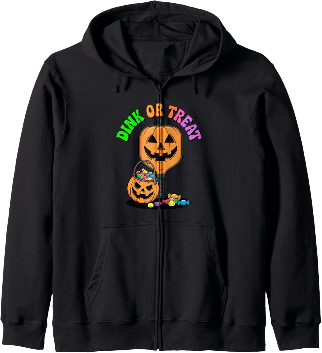 Halloween Pickleball Costume Pickleball Halloween Paddle Zip Hoodie