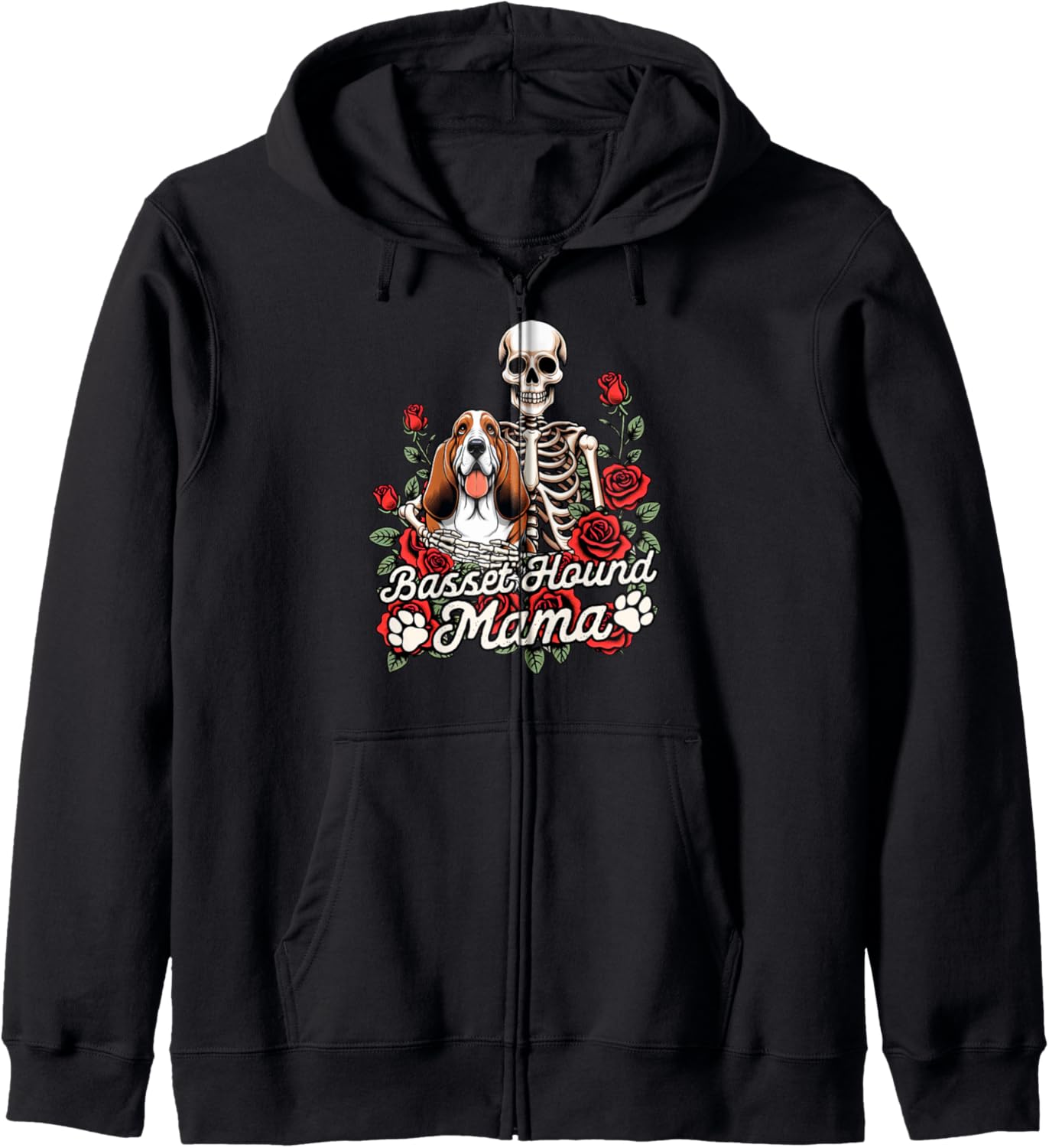 Basset Hound Mom Dog Mama Fur Mama Basset Hound Mama Zip Hoodie