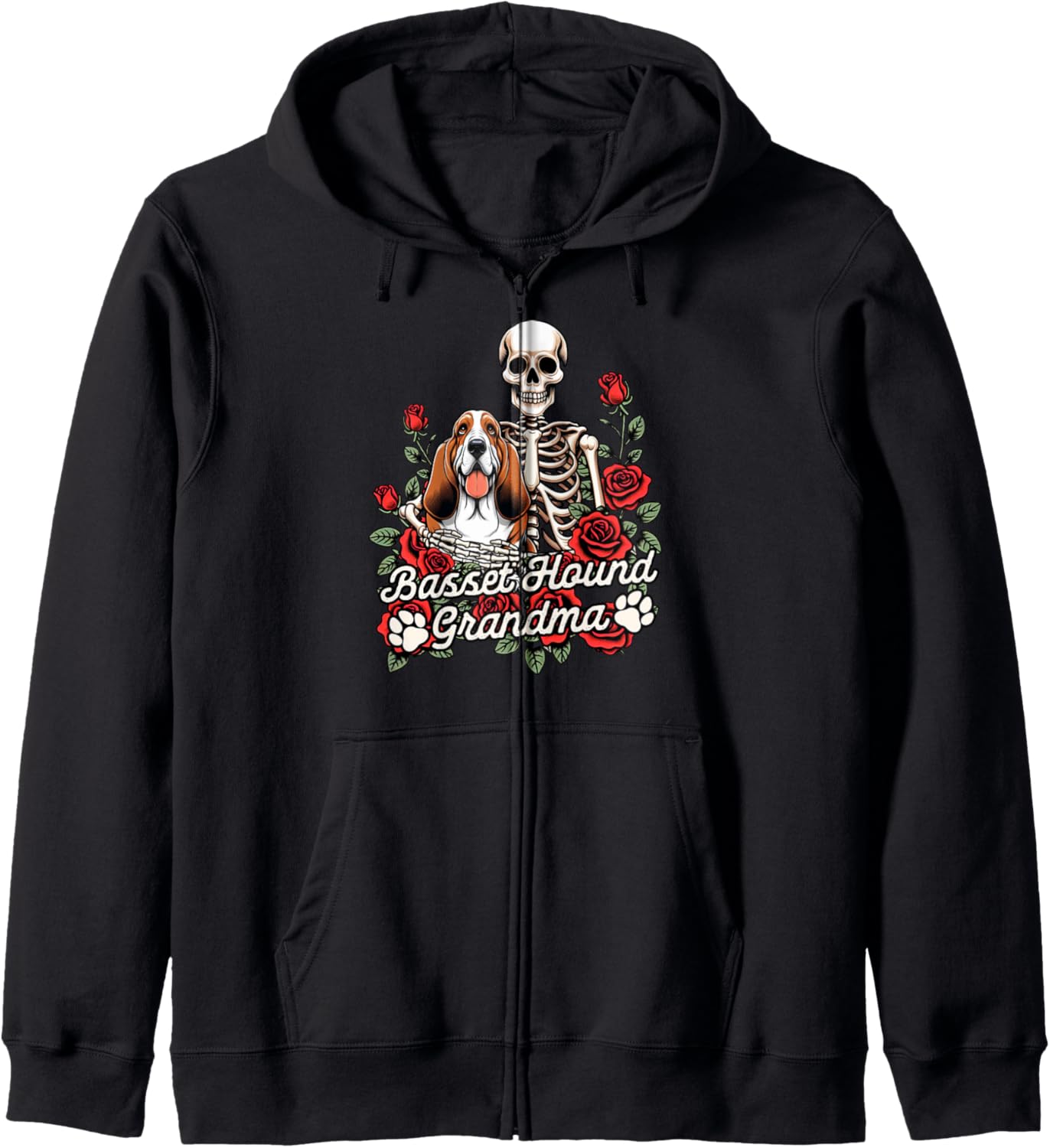 Basset Hound Mom Dog Mama Fur Mama Basset Hound Grandma Zip Hoodie