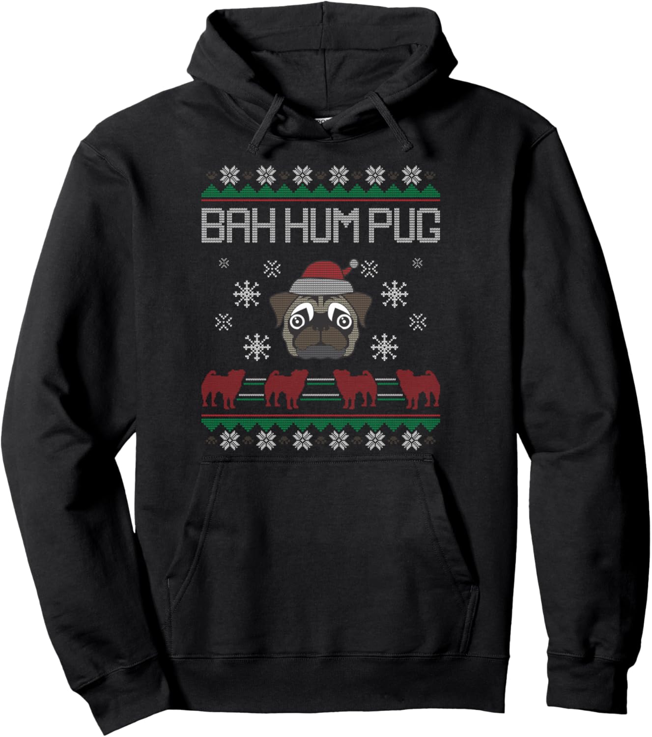 Ba Ham Pug Pugly Christmas Ugly Christmas Sweater Pug Dog Pullover Hoodie
