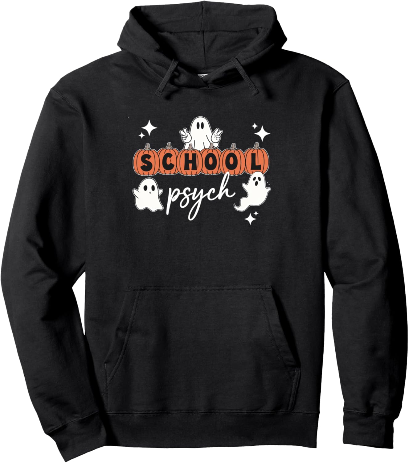 Halloween School Psych Pumpkin Ghost Boo Crew Spooky Season Pullover Hoodie