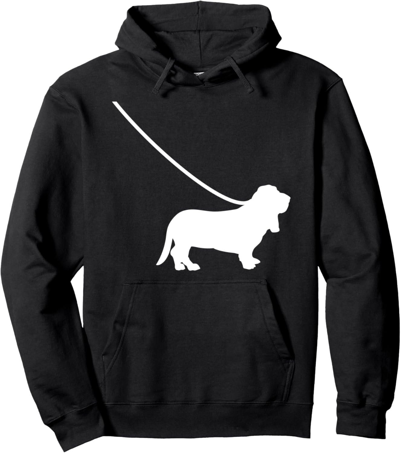 Basset Hound On A Leash - Funny Dog Mom Dog Dad Pullover Hoodie