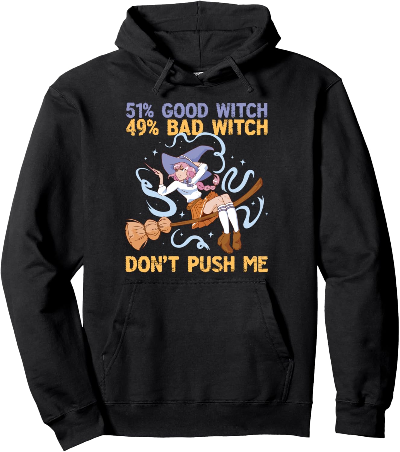 51% Good Witch 49% Bad Witch Funny Halloween Pullover Hoodie