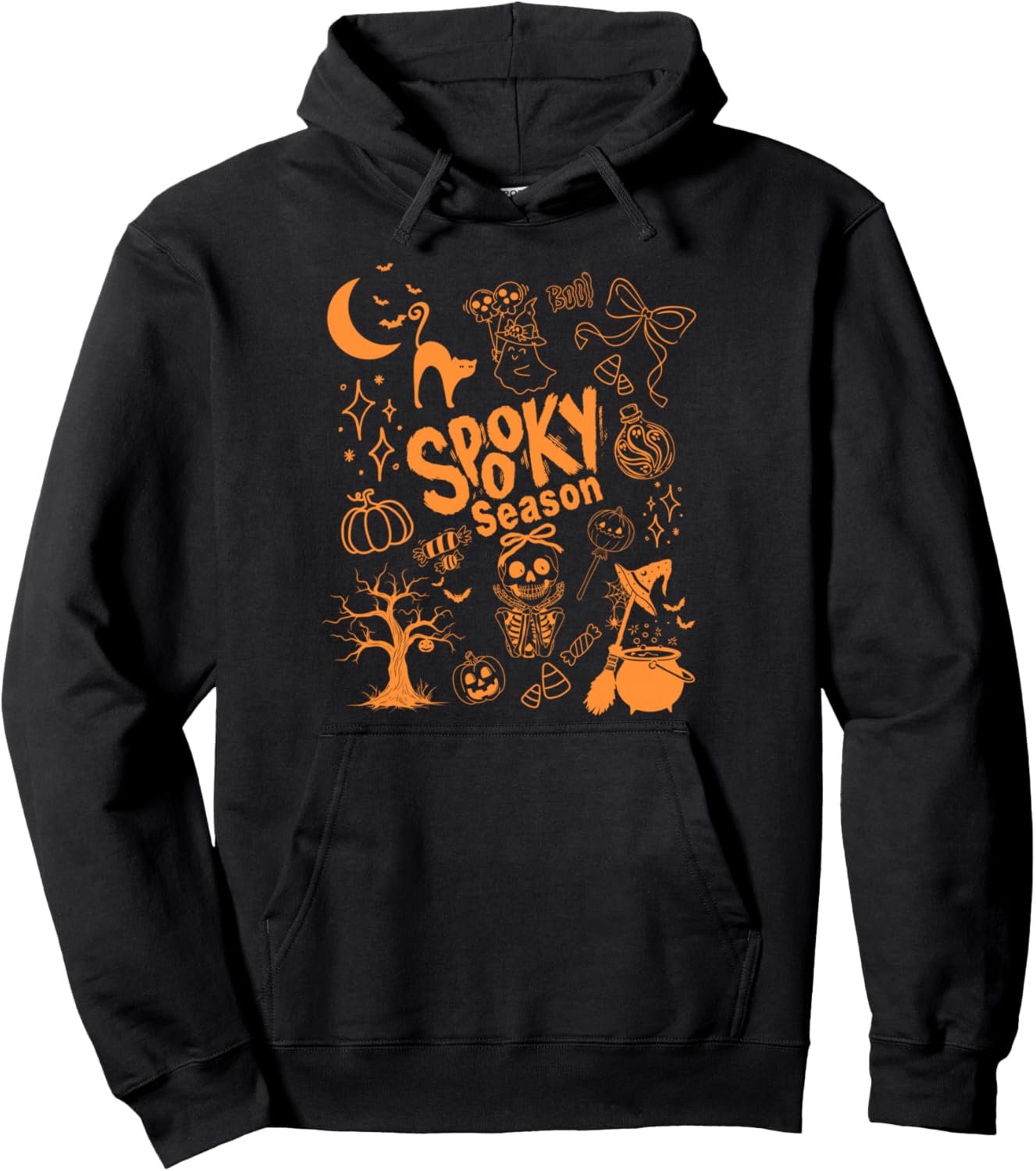 Halloween Spooky Season Doodle Pullover Hoodie