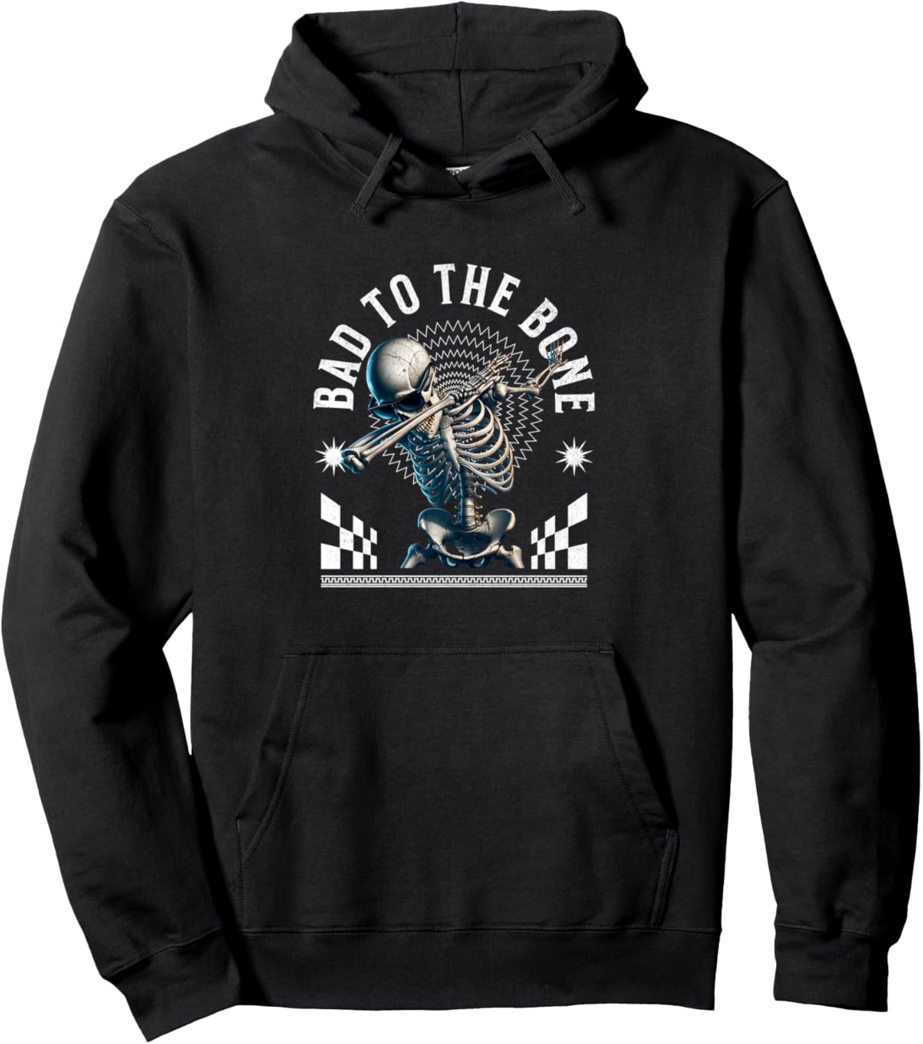 Bad to The Bone Skeleton Dabbing Dance Rib Cage Halloween Pullover Hoodie