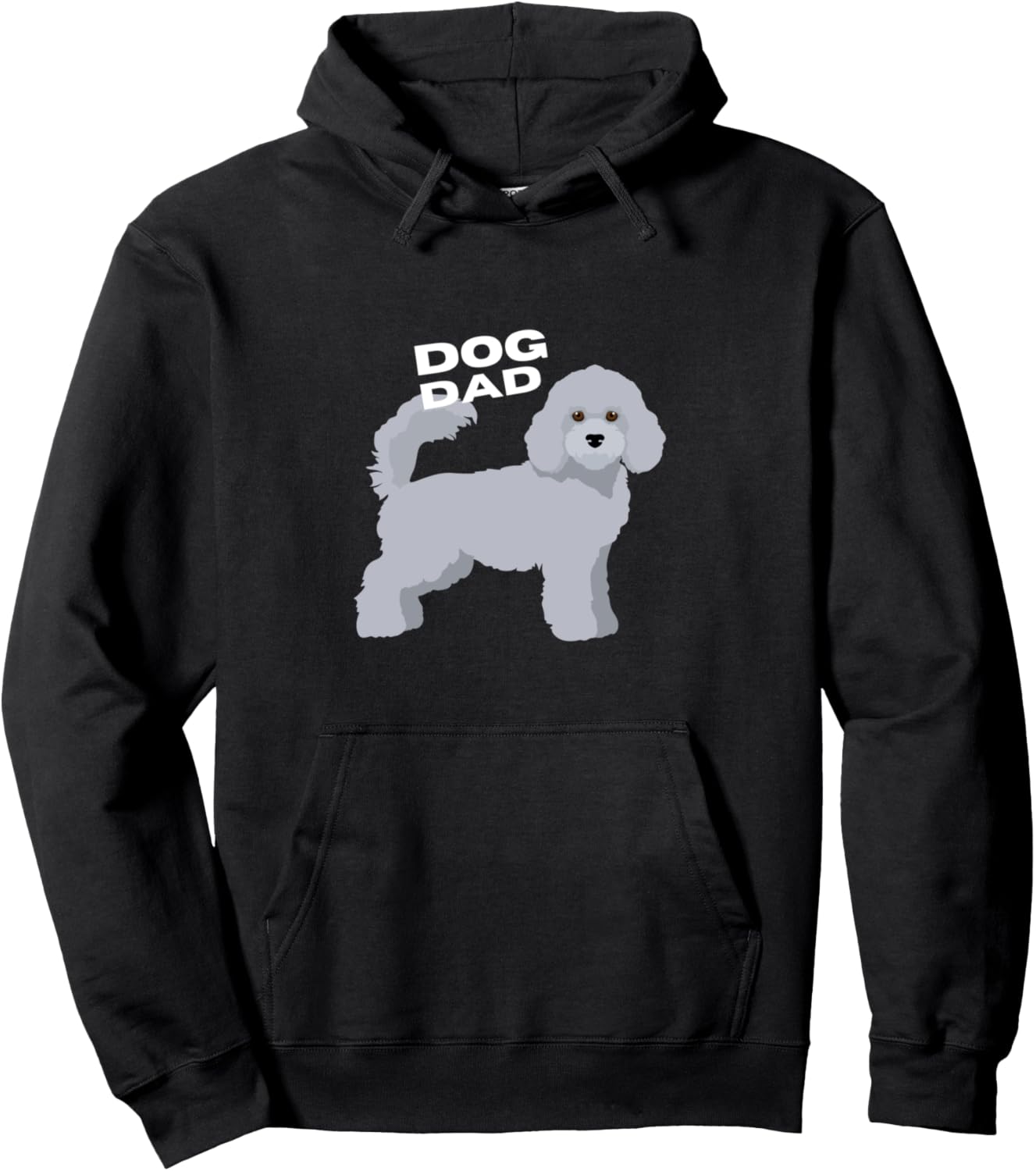 Gray Poodle Dog Dad Man Pullover Hoodie