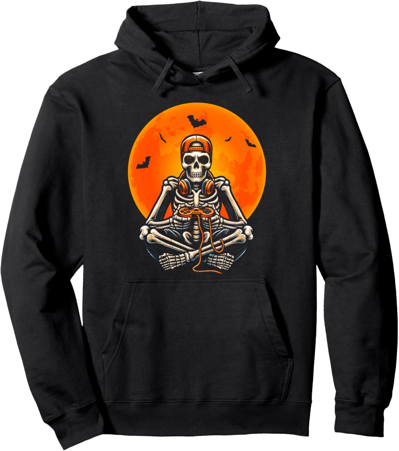 Halloween Skeleton Gamer Video Gaming Boys Men Kids Teens Pullover Hoodie