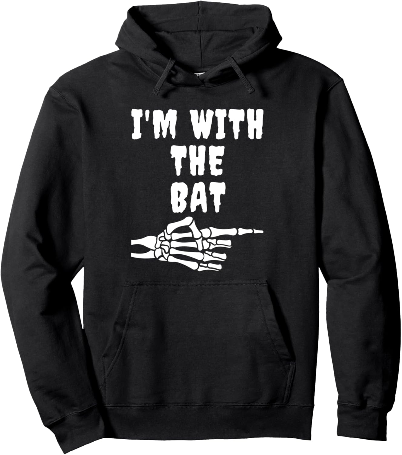 Halloween Shirt Funny Vintage I'm With the Bat Pullover Hoodie