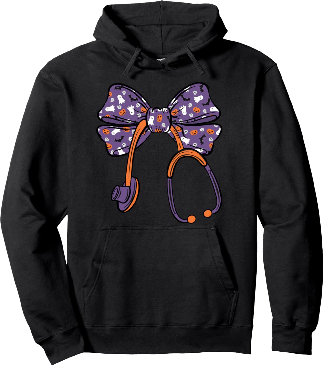 Halloween Nurse Coquette Bow Stethoscope Halloween Pullover Hoodie