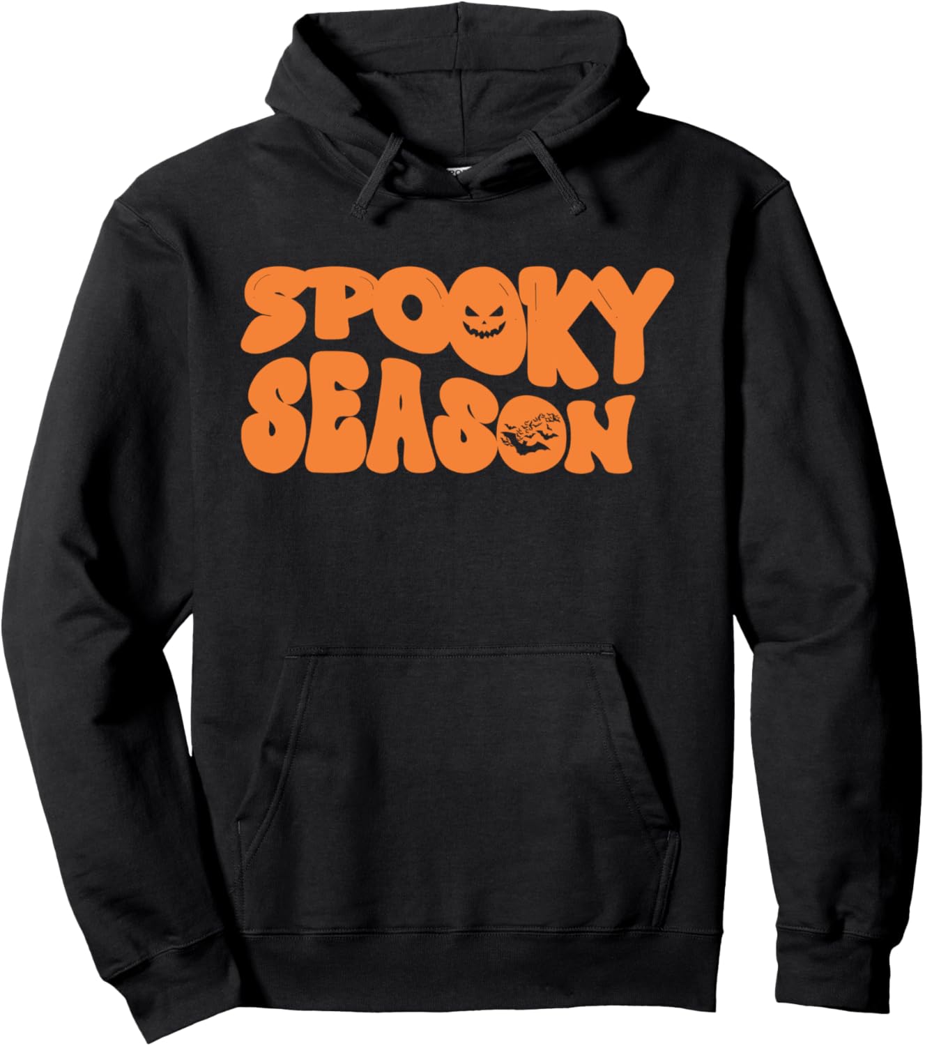 Groovy Halloween Boo Ghost Holding Pumpkin Spooky Season Pullover Hoodie