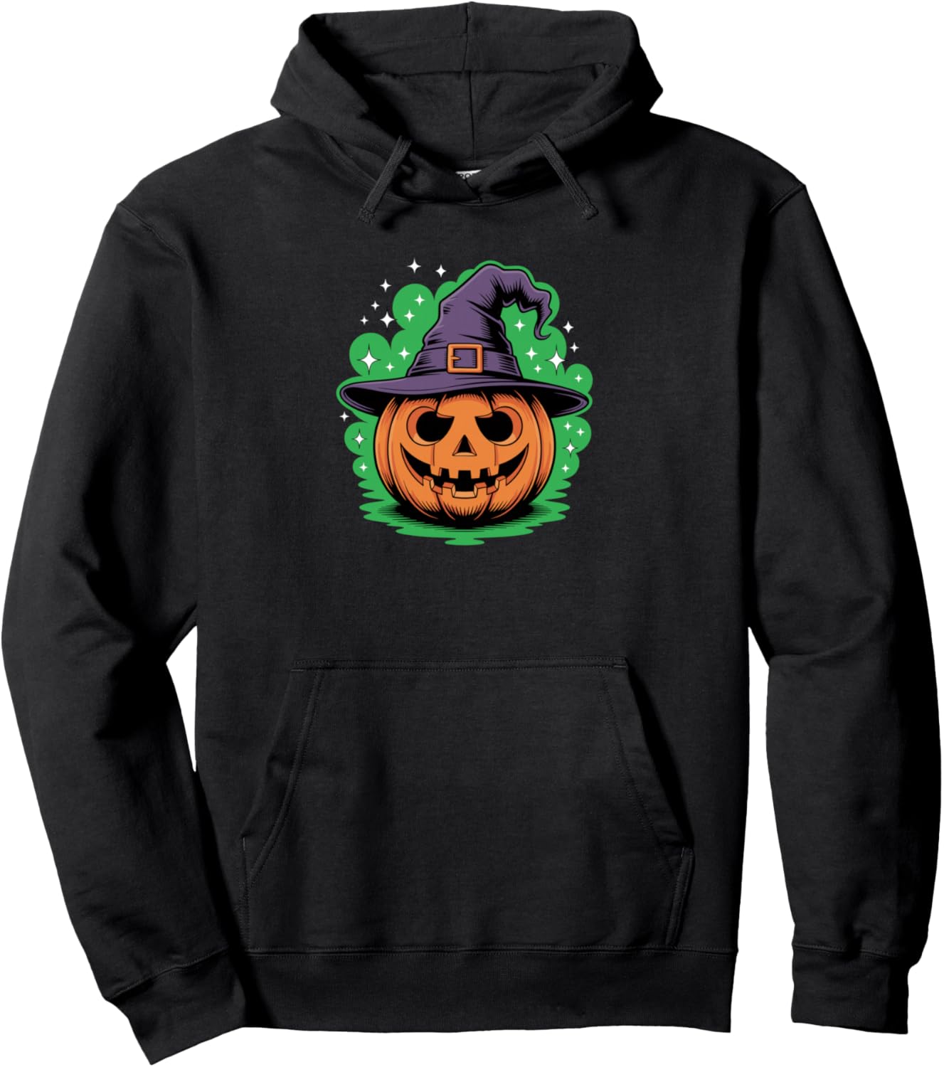 Halloween Pumpkin Witch Hat Spooky Season Pullover Hoodie