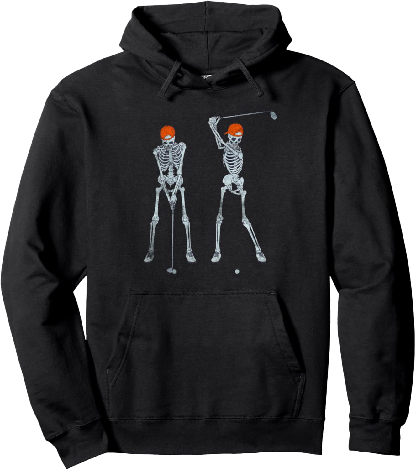 Halloween Golf Skeleton Vintage Funny Golf Halloween Pullover Hoodie