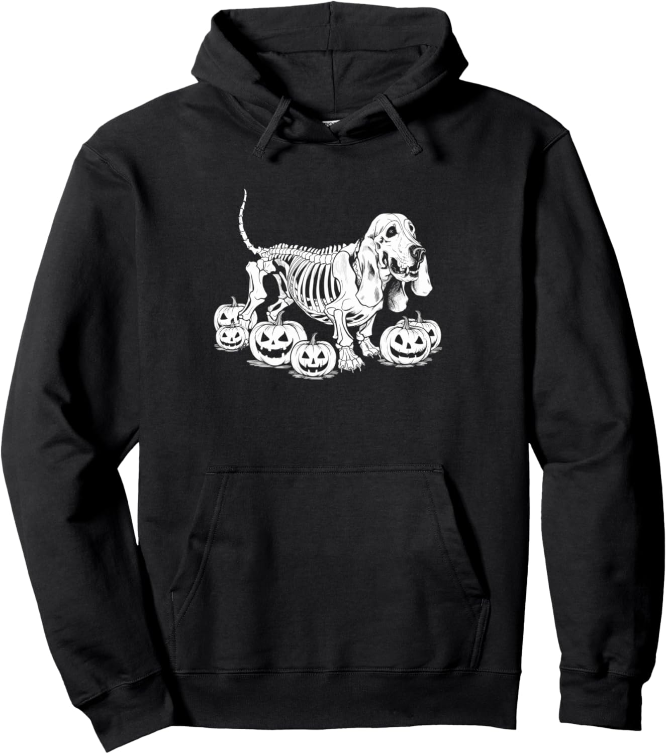 Basset Hound Skeleton Birthday Halloween Mens Womens Kids Pullover Hoodie