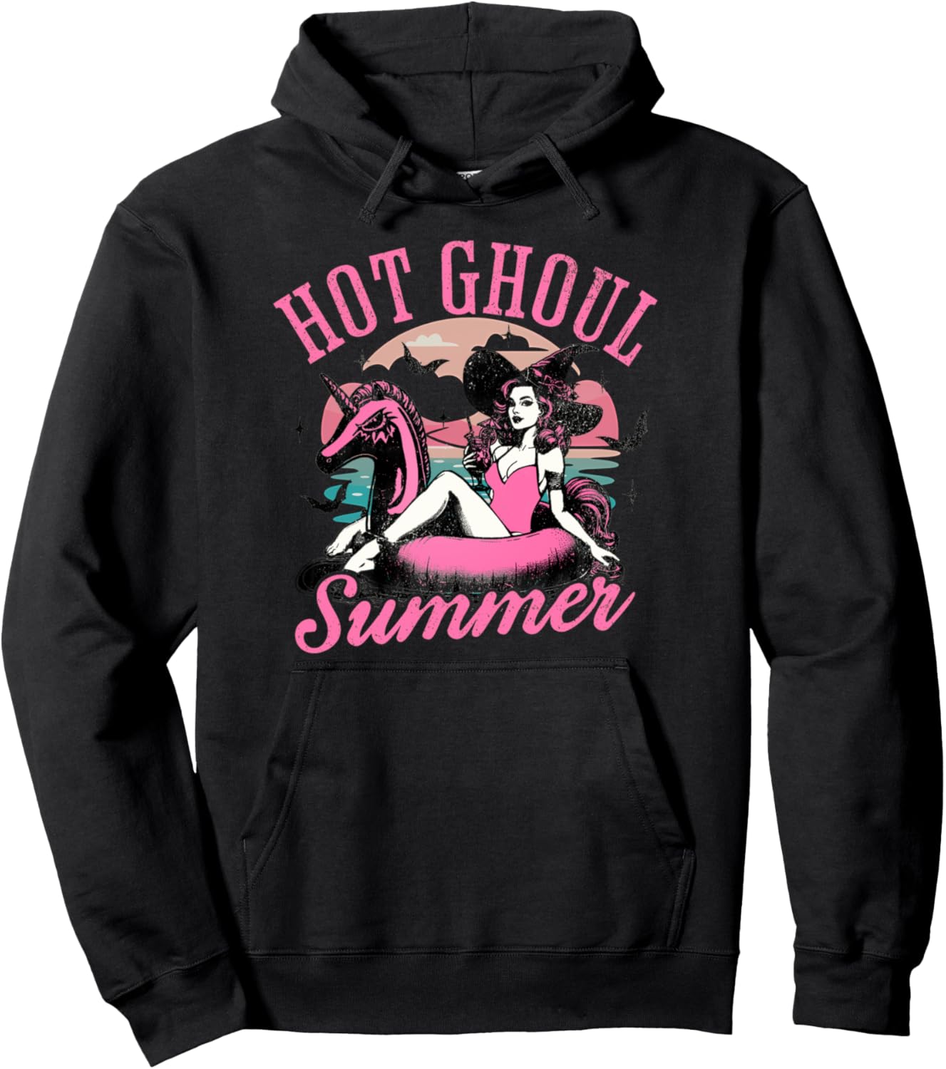 Halloween Hot Ghoul Summer Summerween Witch Pink Women Pullover Hoodie