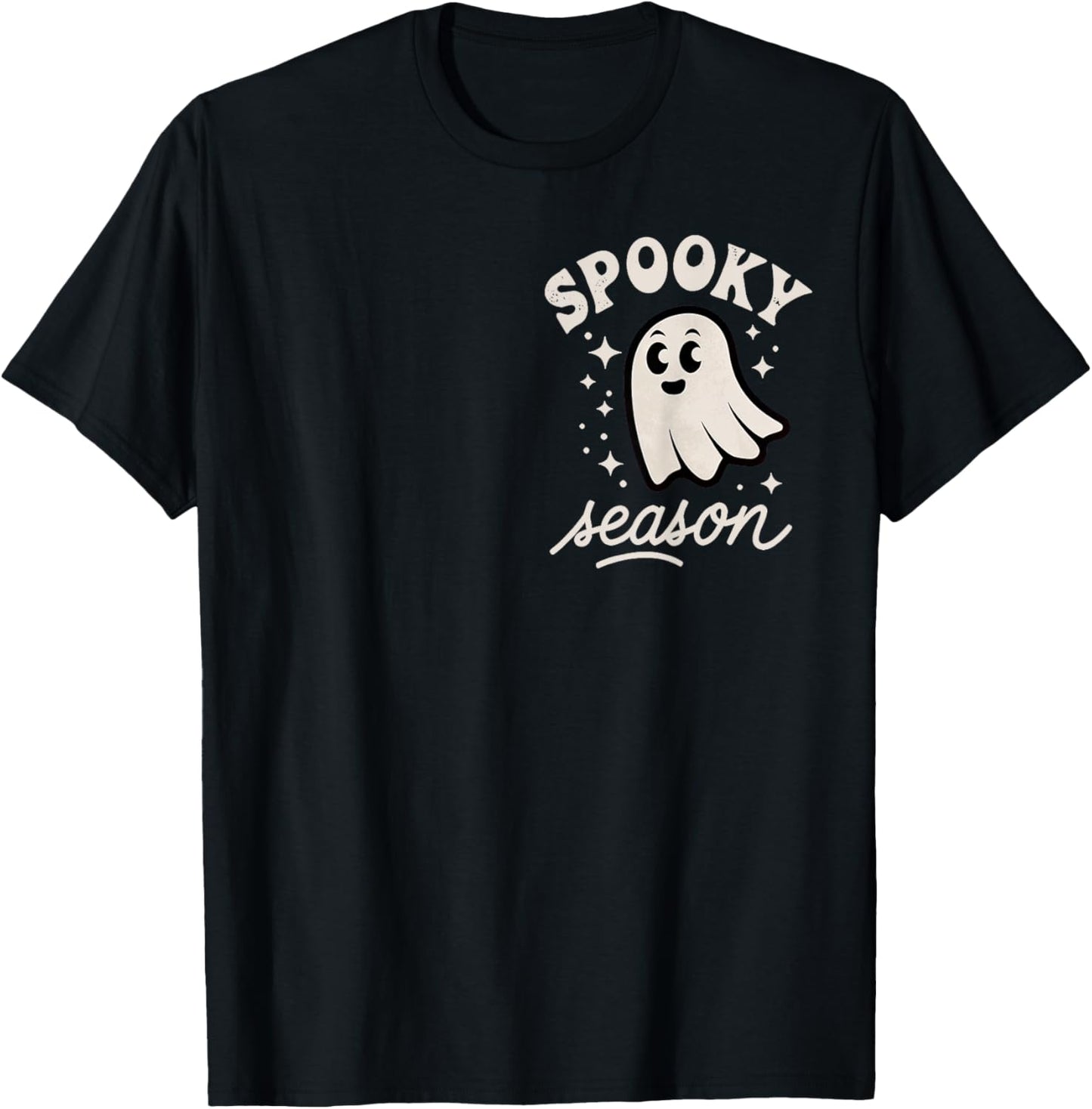Halloween Ghost Spooky Season Costume Pocket T-Shirt