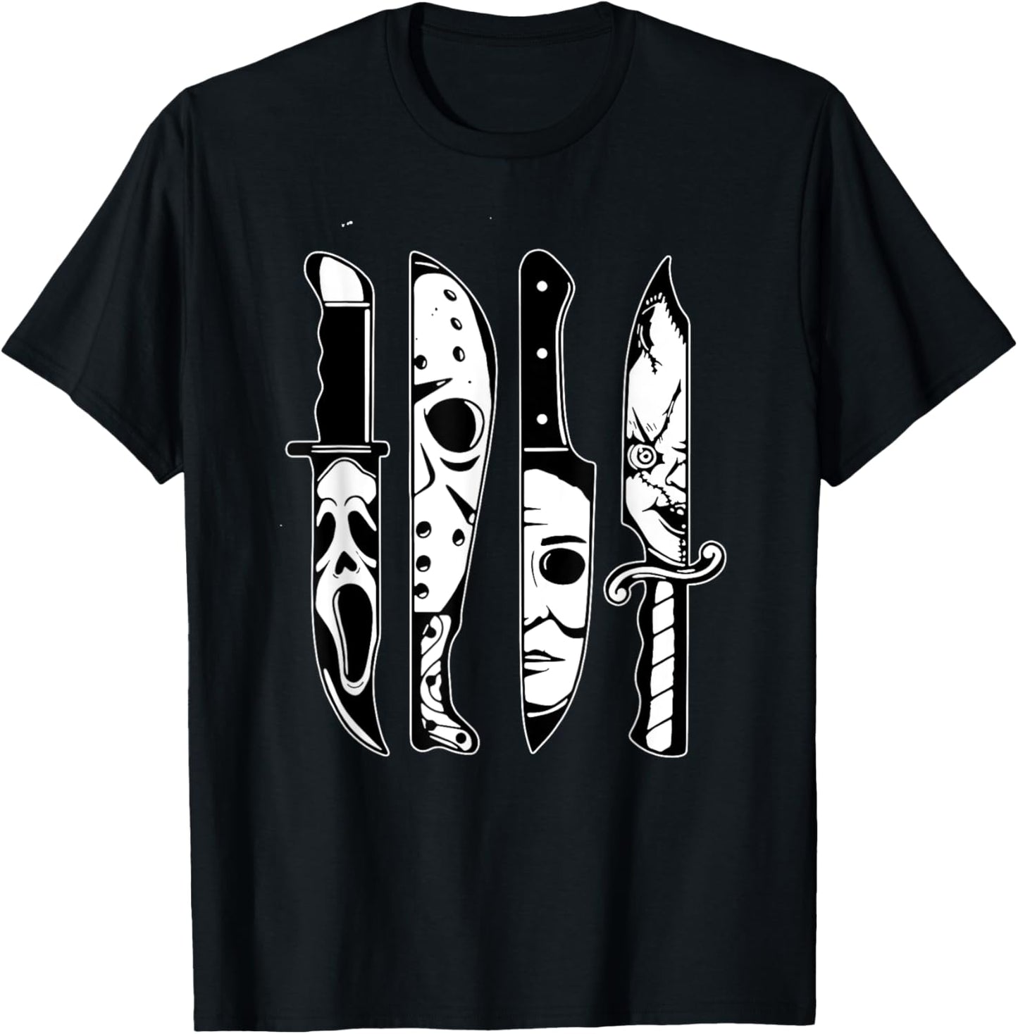 Halloween Horror Movie Characters In Knives Scary Halloween T-Shirt