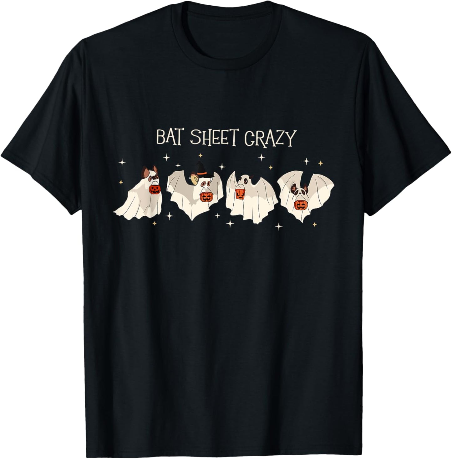 Bat Sheet Crazy Halloween Ghost Bats Spooky Season Bat Boo T-Shirt