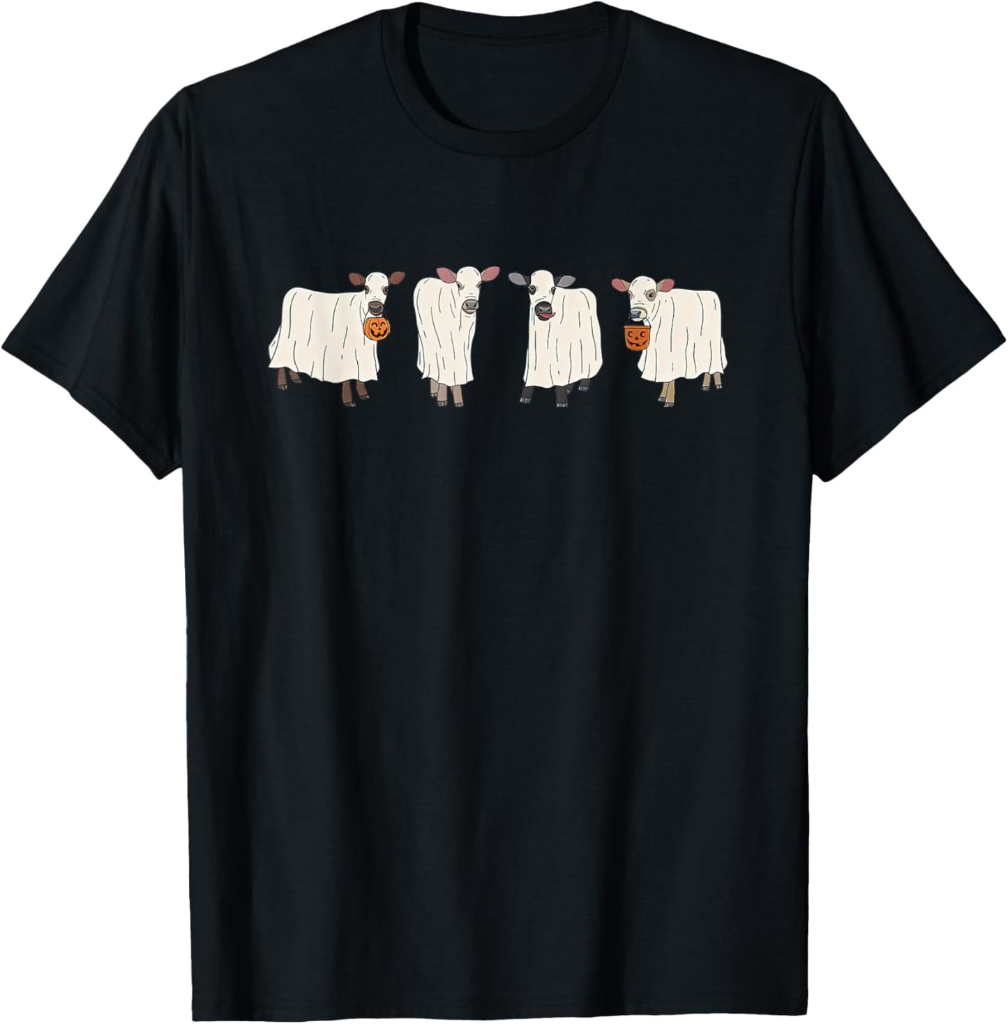 Halloween Ghost Cows Costume Trick Or Treat Spooky Season T-Shirt