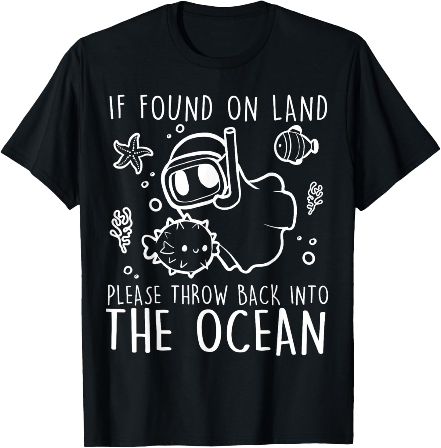 Halloween Boo Ghost Diver Scuba Diving Throw Back To Ocean T-Shirt