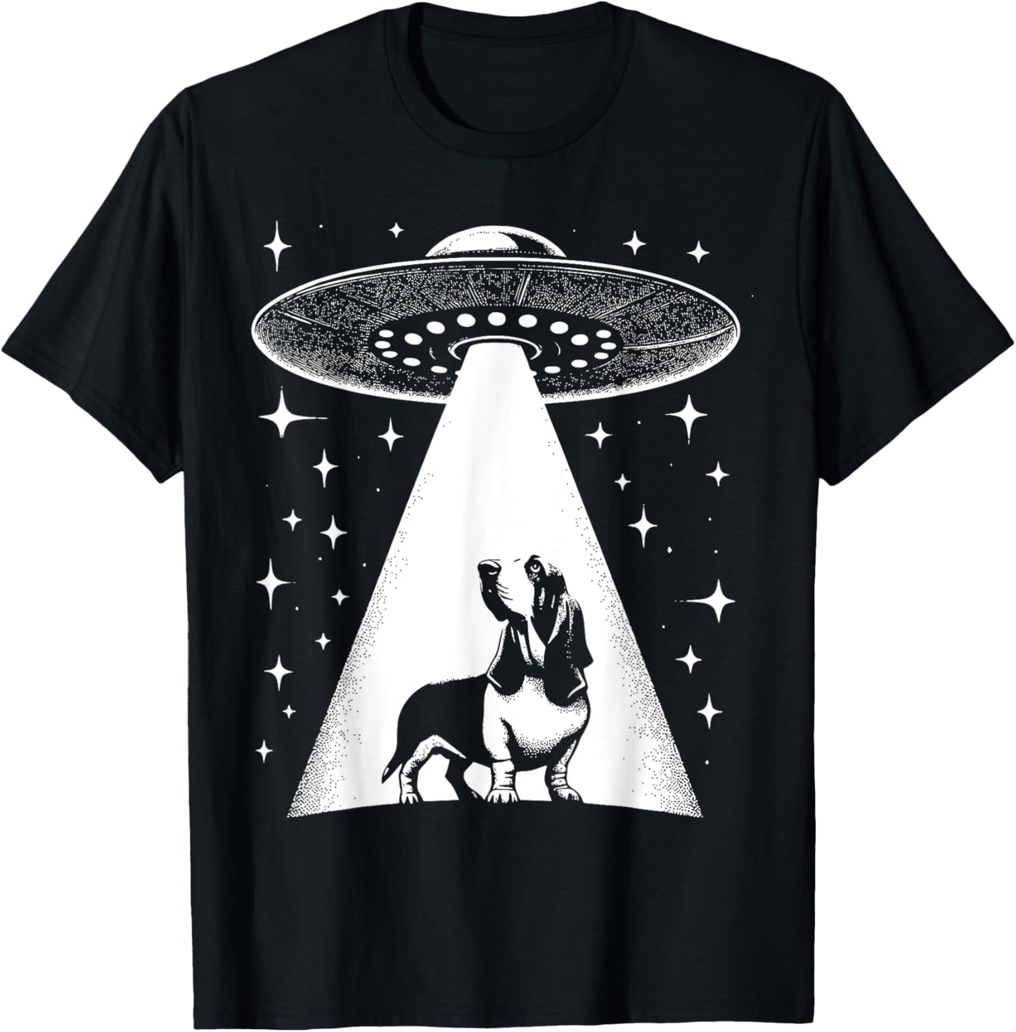 Basset Hound Mom Dad Dog - Funny Alien UFO Men Women T-Shirt