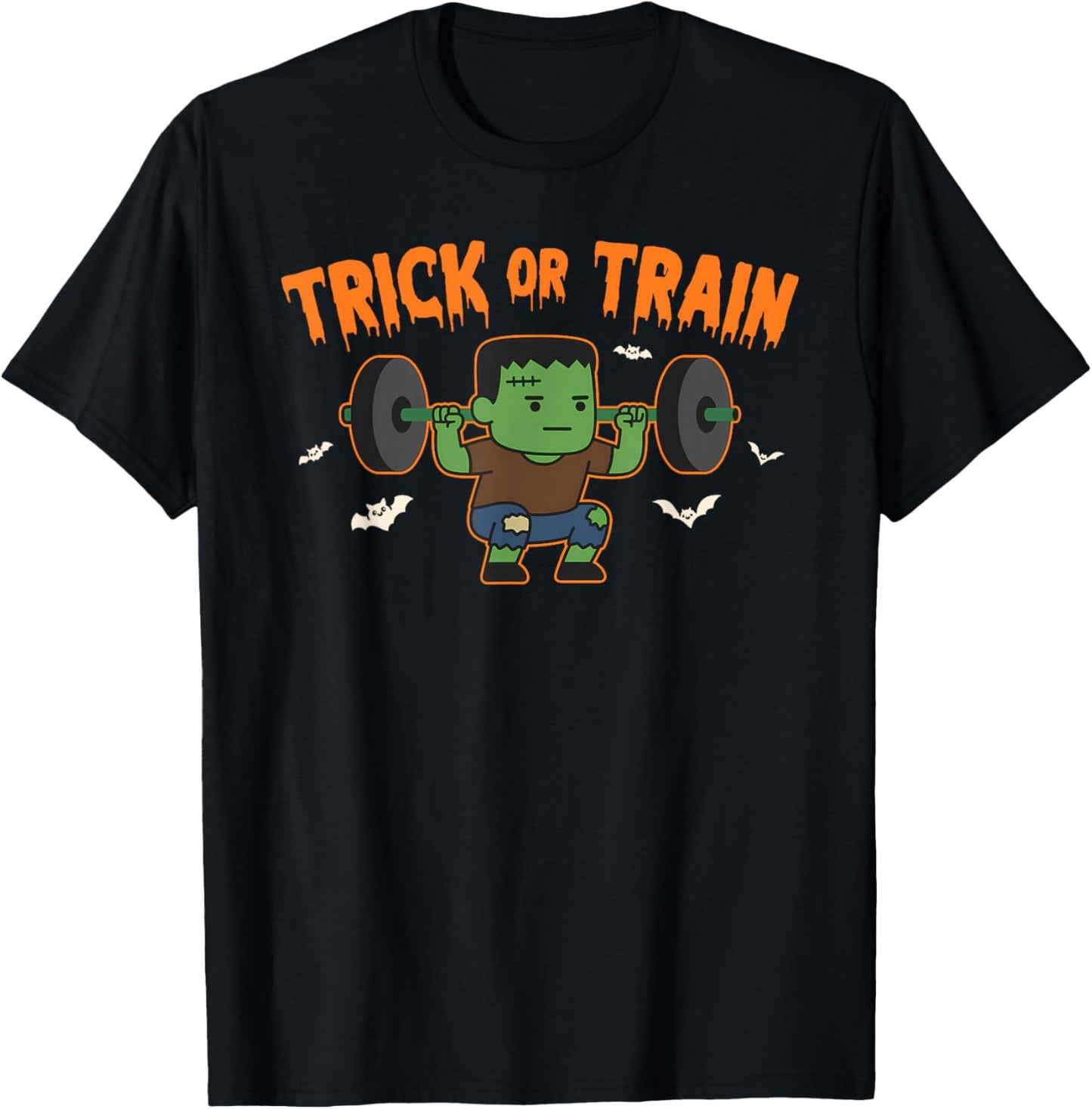 Halloween Spooky Workout Fitness Weighlifting Trick Or Train T-Shirt